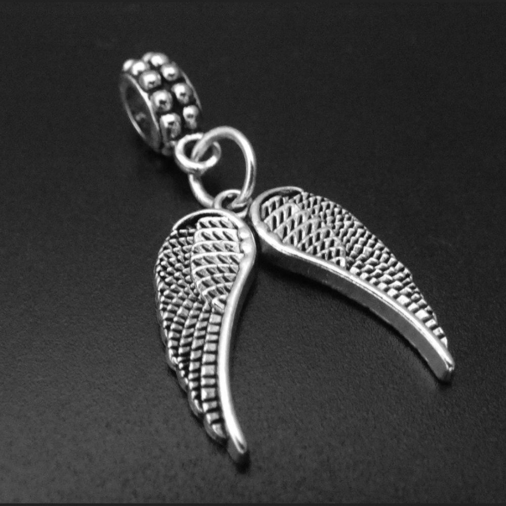 Angel wings charms bracelet charms beads fits pandora European bracelets